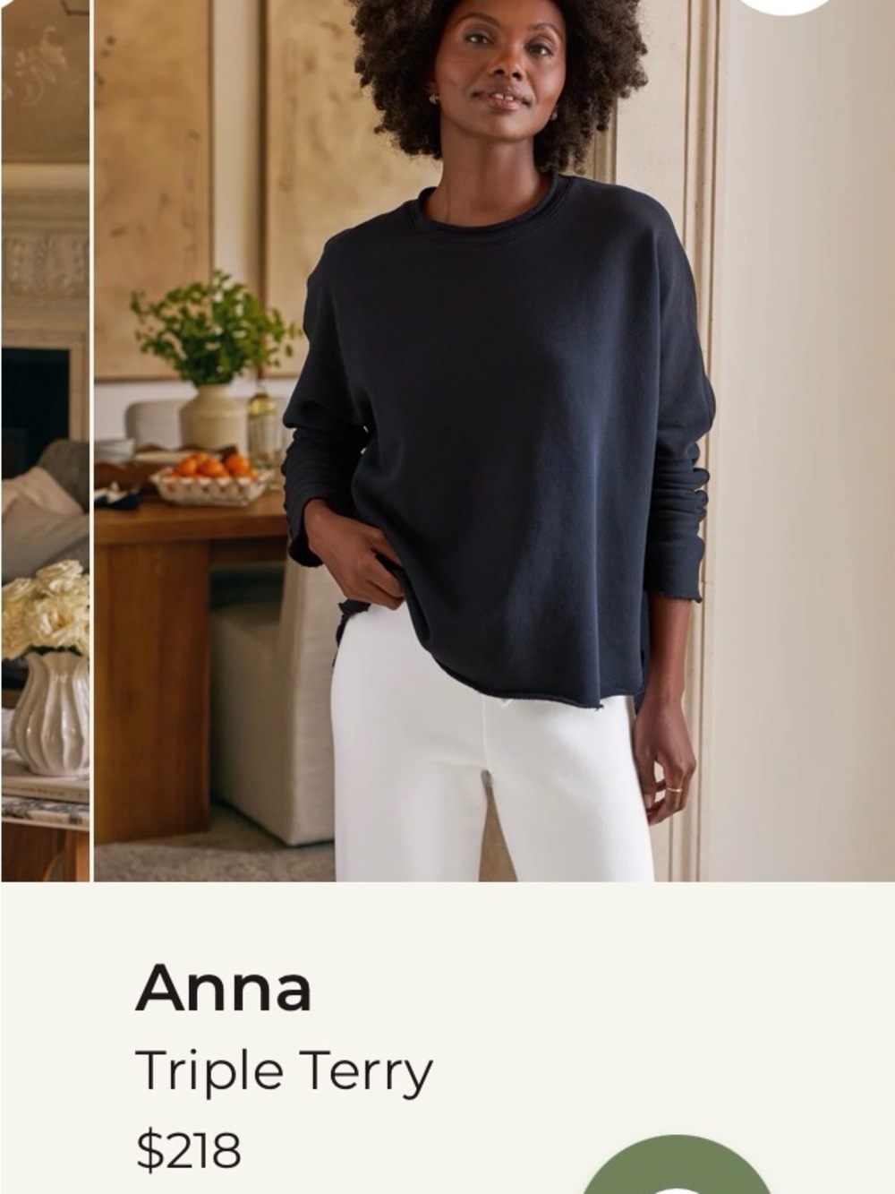 Frank & Eileen Cream Lightweight Crewneck Top - Picture 3 of 7
